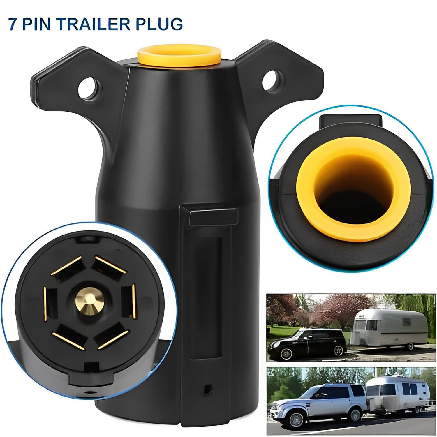 10pc 7 Way Round RV Style Trailer Light Plug Connector Replacement End Blade