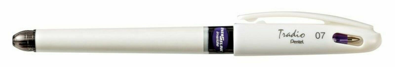 NEW 12-Pack Pentel EnerGel Tradio Pearl .7mm Metal Tip VIOLET Gel Pen BL117W-V