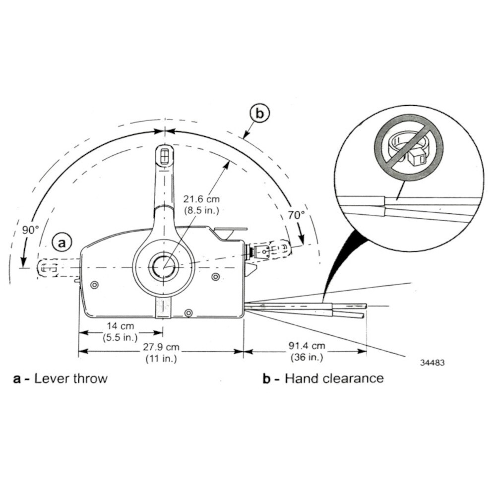 For Mercury 881170A13 14Pin 4-Stroke Outboard Side Remote Control Box Trim 15FT