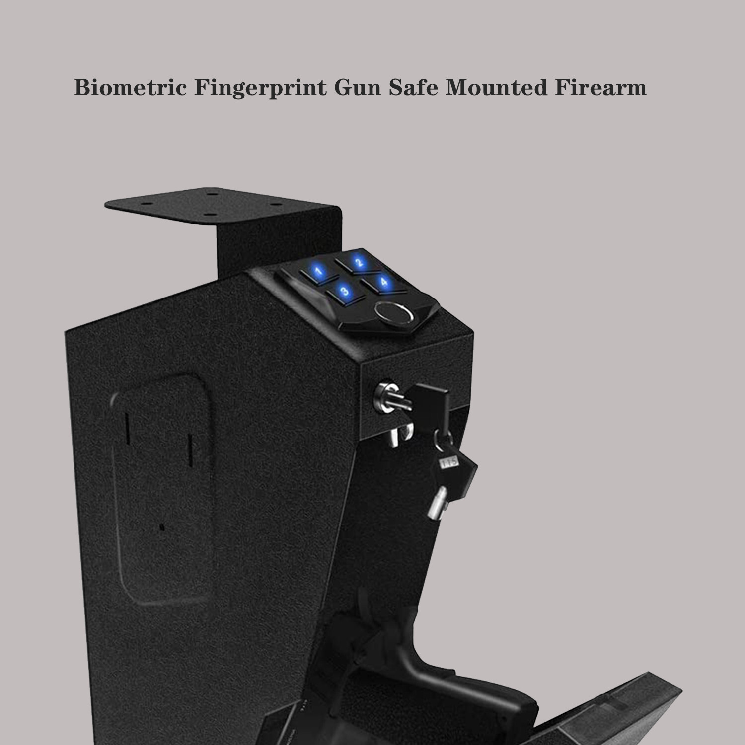 RPNB Gun Safe Mounted Firearm Safety with Biometric Fingerprint, Open Box