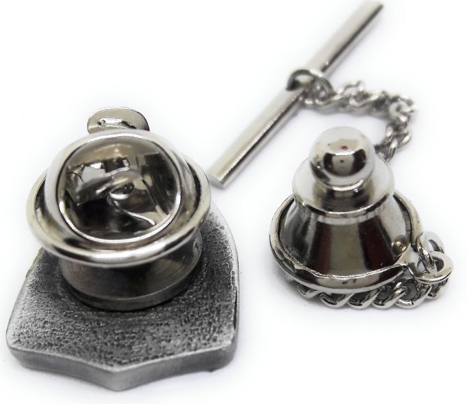 PEWTER SCOTTISH LION SHIELD TIE TACK / LAPEL PIN