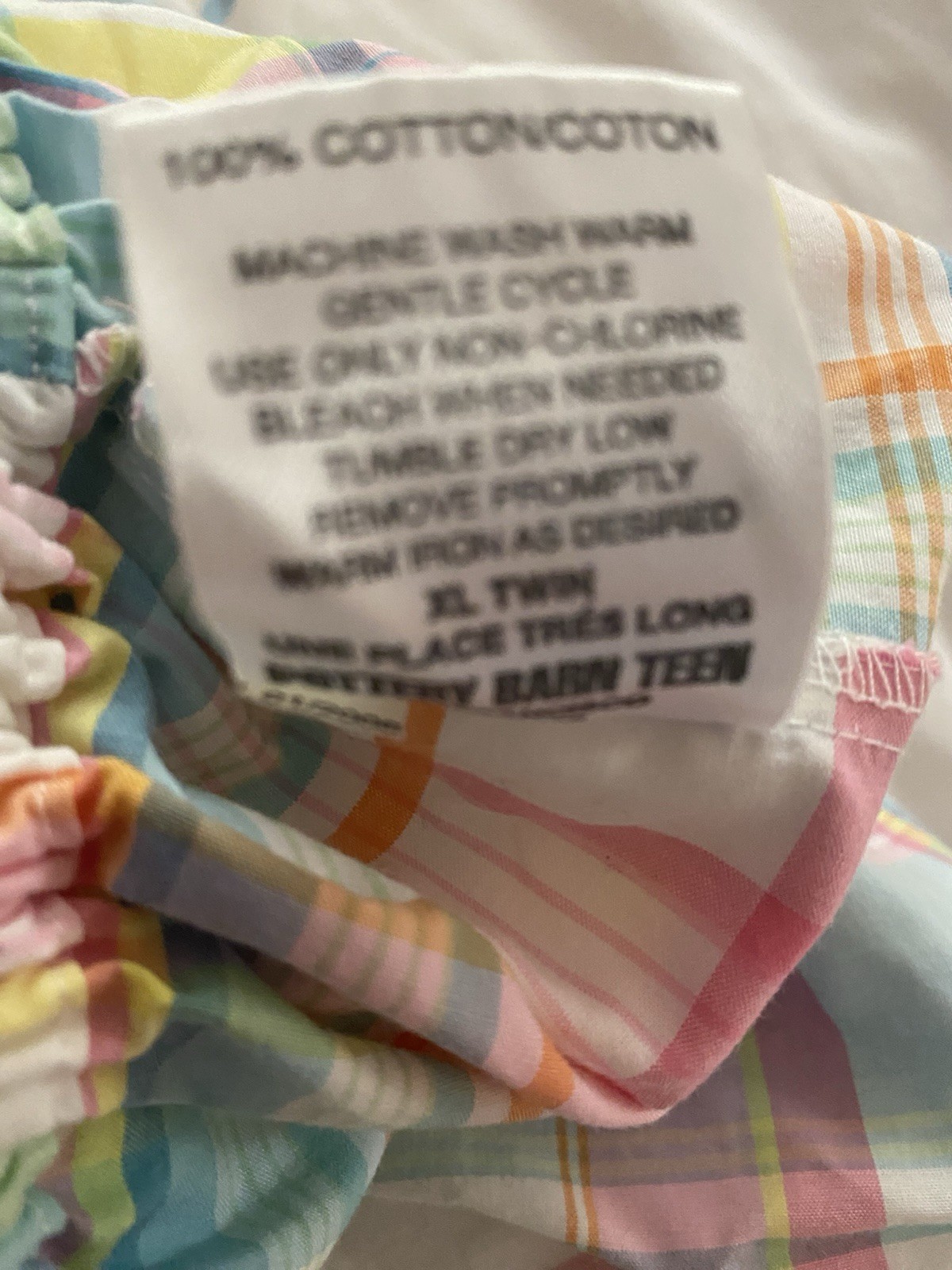 Pottery Barn Teen Plaid QUEEN Fitted Sheet TWIN XL Pink PB TEEN