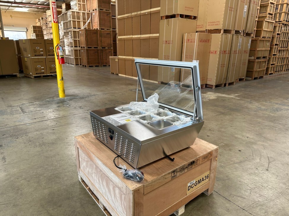 NEW 32" 8 Pan Countertop Refrigerated Prep Table Sandwich Topping Sauce NSF