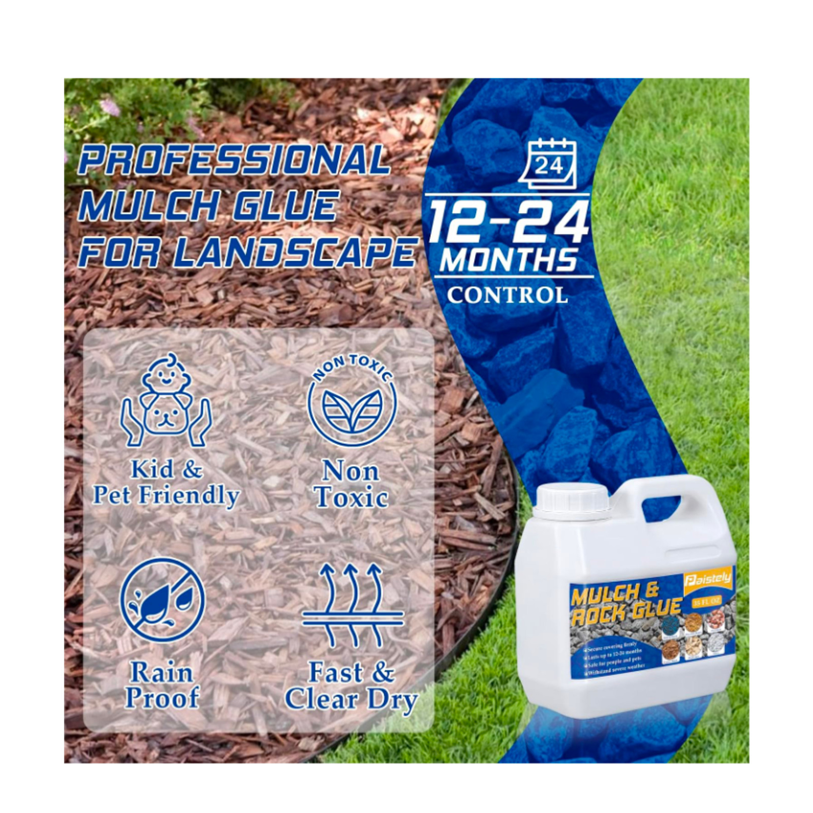 Mulch and Rock Clear Glue for Landscaping