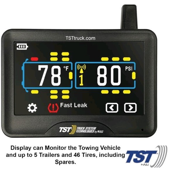TST 770 Series TPMS - with 4 Flow Thru Sensors & 5" Color Touchscreen Monitor