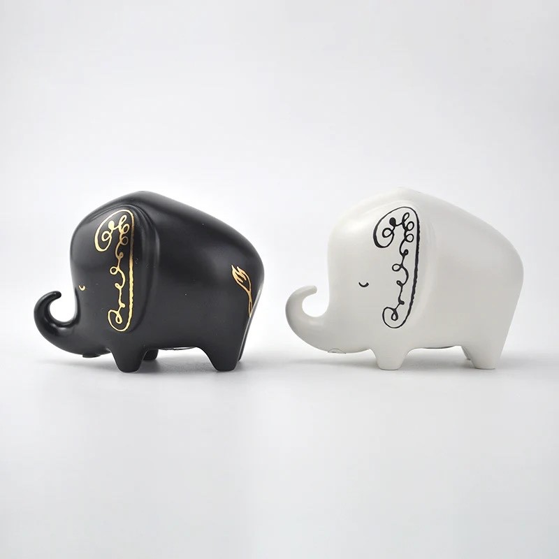 New Kate Spade Woodland Park Elephant Salt & Pepper Shaker Set White/Black Boxed