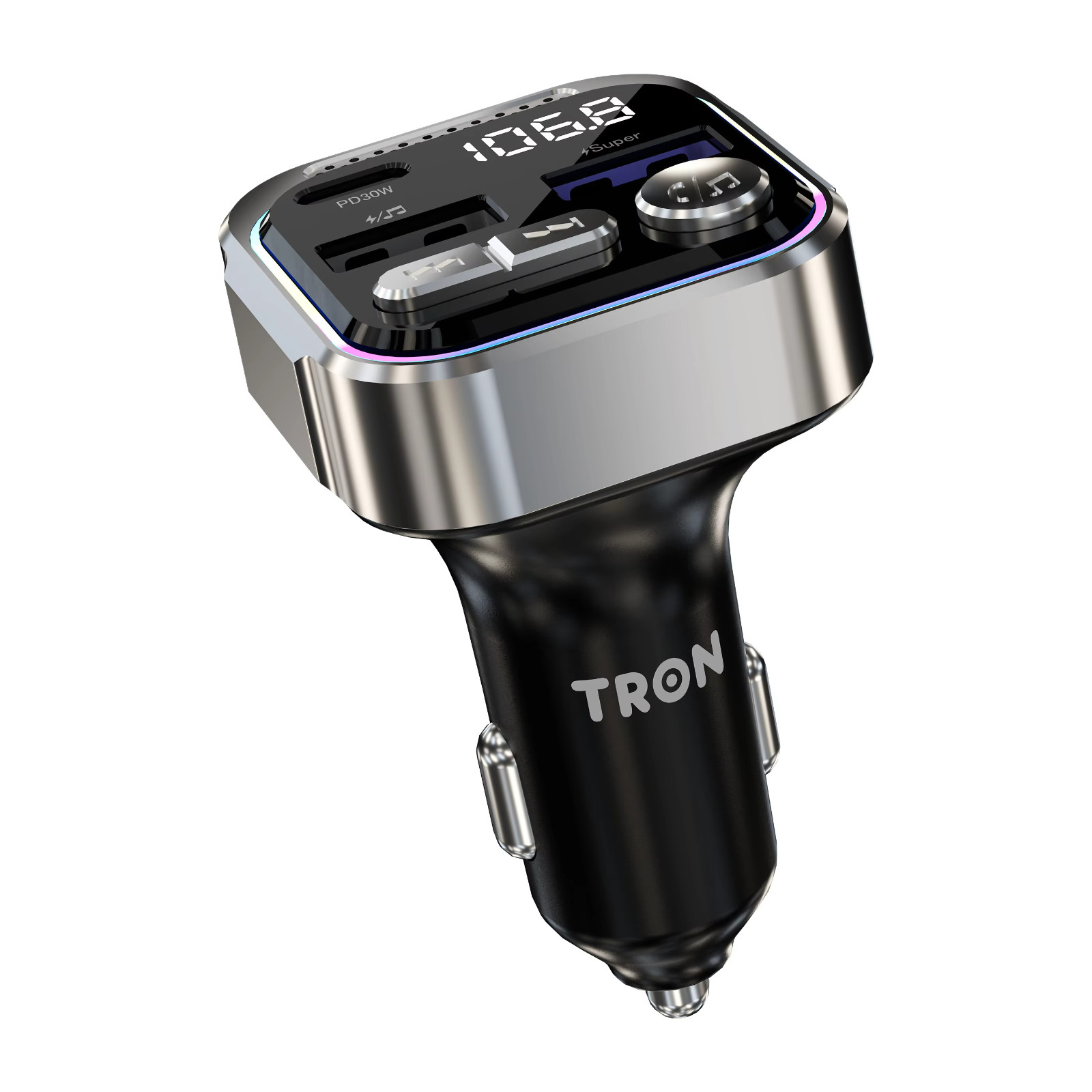 Car Bluetooth Transmitter & 30W Car charger dual port C & USB