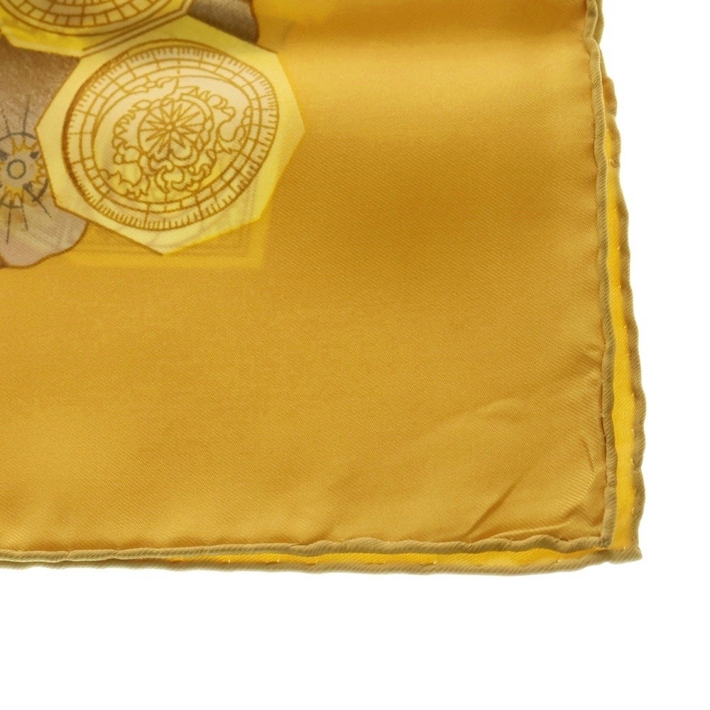 Hermes Carre 90 Azulejos Allover Print Silk Scarf Gold