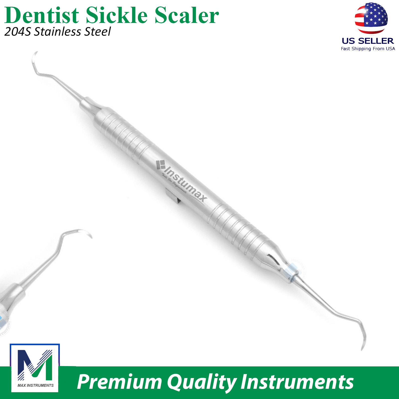 Sickle Scaler 204S Dental Hand Instruments Pro Periodontal Hygiene Pick Tool New