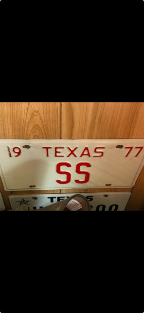 1977 Texas License Plate "SS"