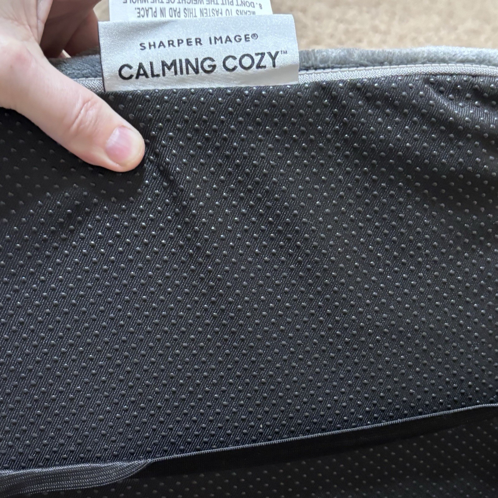 Sharper Image Calming Cozy Massaging Heating Wrap Grey with Sherpa Lining