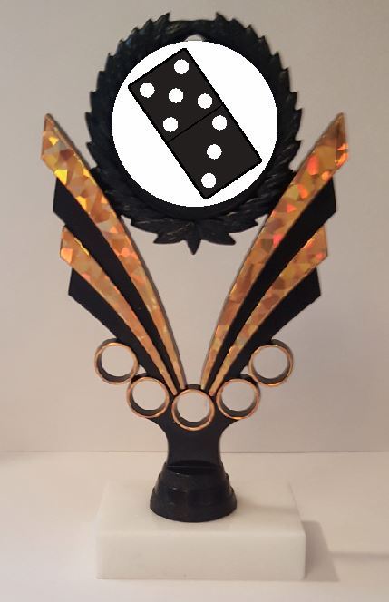 Domino Trophy 7-1/4" Tall  AS LOW AS $3.99 each FREE SHIPPING T06N2