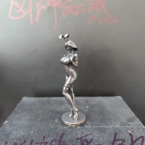 Black Pure Copper Rabbit Girl Nude Body Statue Art Hand-me-down Model Ornament 1