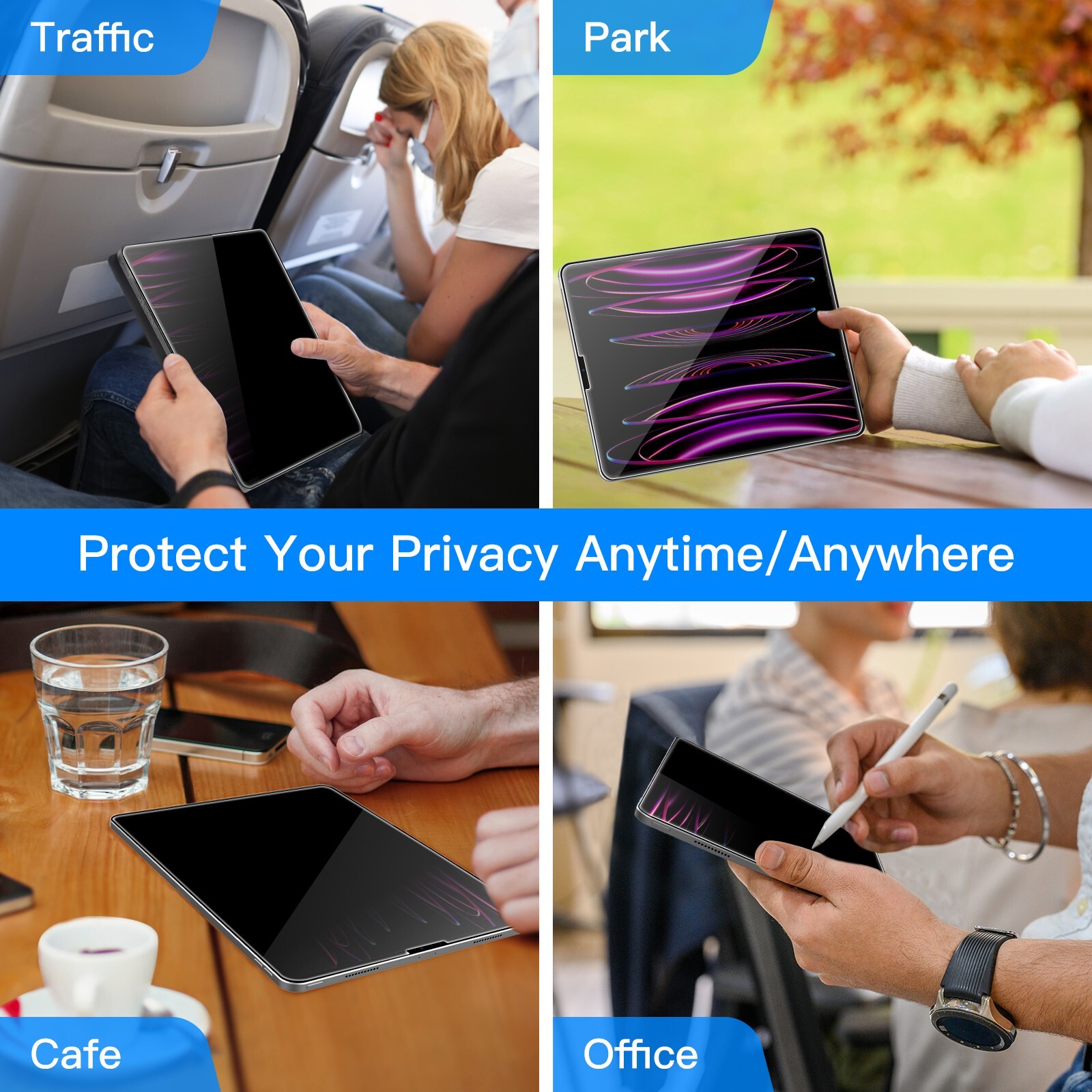 JETech Privacy Screen Protector for iPad Pro 12.9-Inch (6th/5th/4th/3rd Gen)