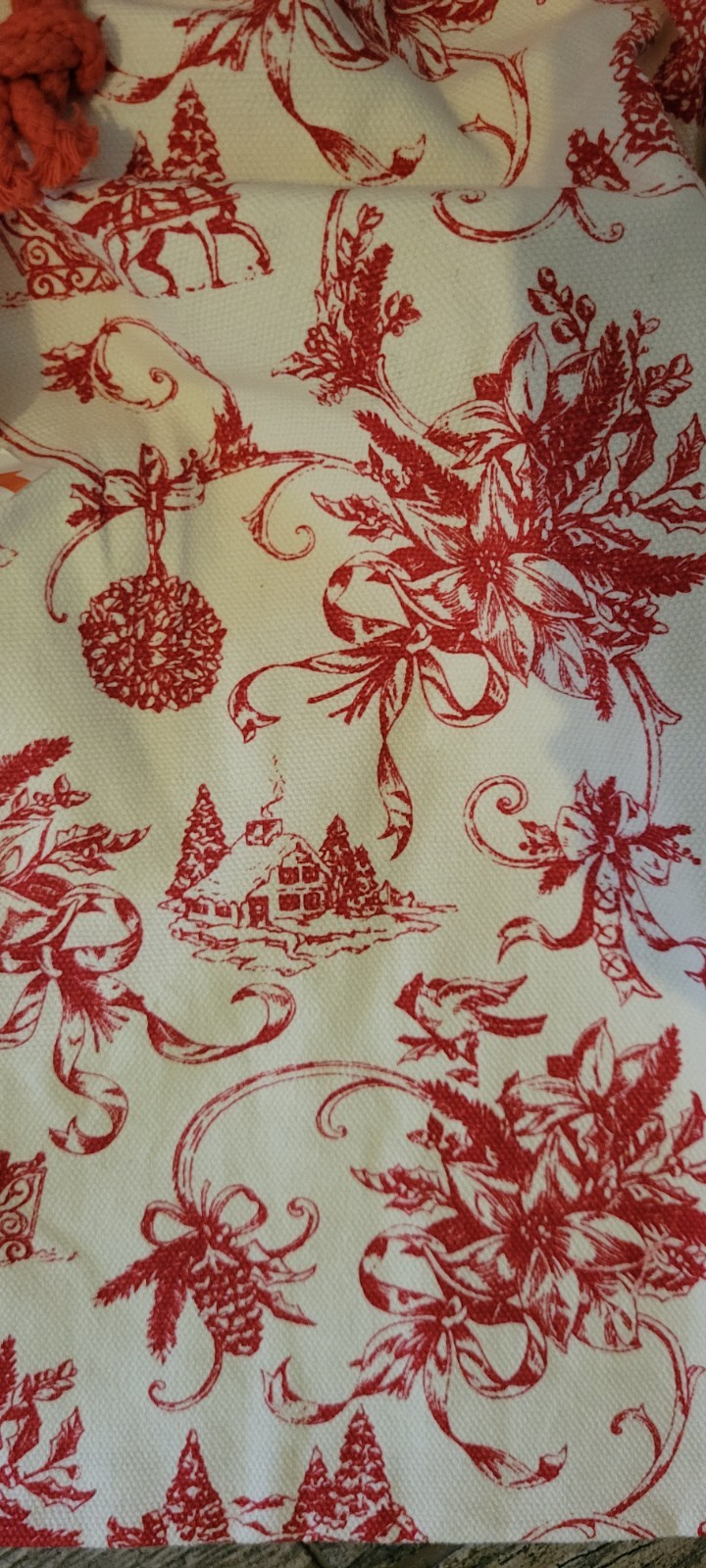 The Farmhouse By Rachel Ashwell Red Toile Christmas Cloth Gift Sacks 2 Large