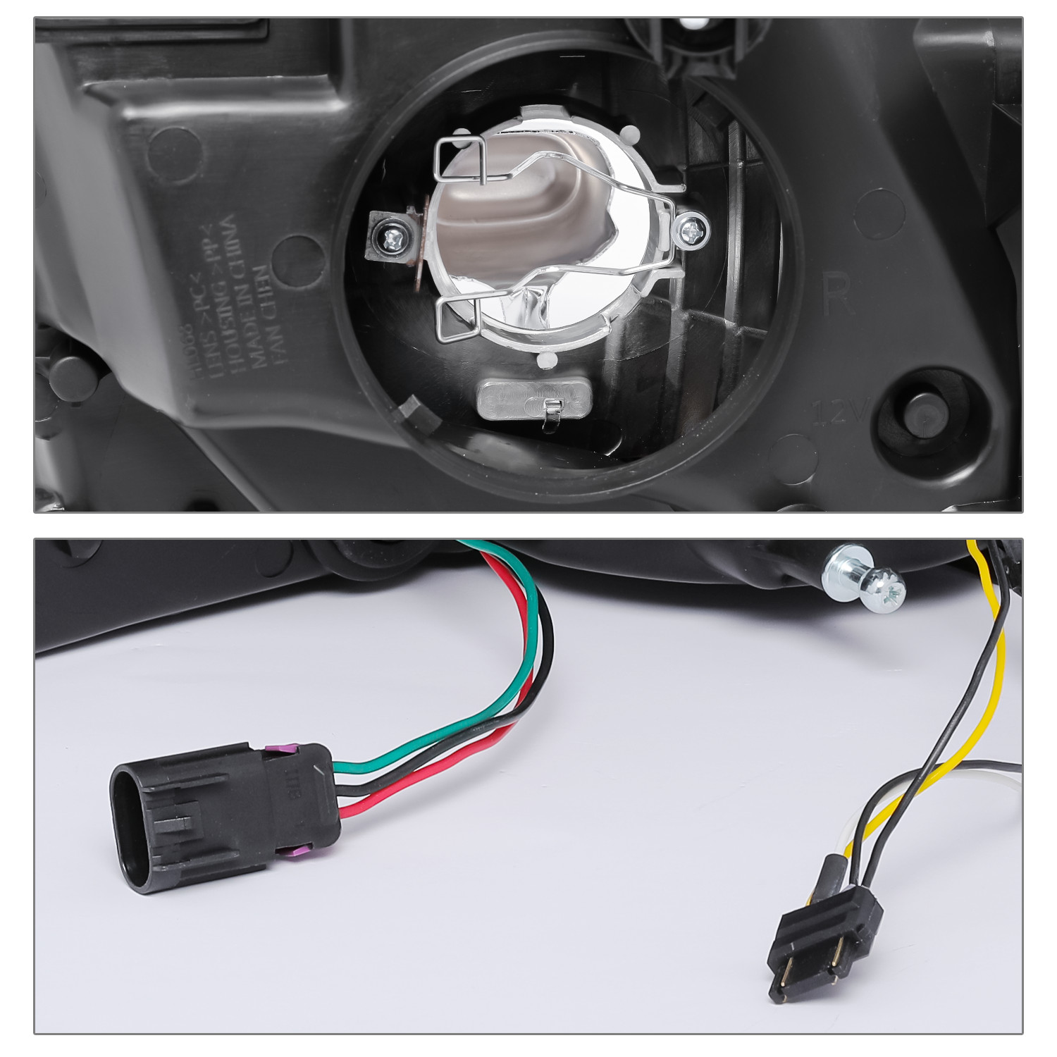 L+R Amber Corner OE Style Headlight [LED LIGHT BAR] for 09-18 Ram 1500 2500 3500