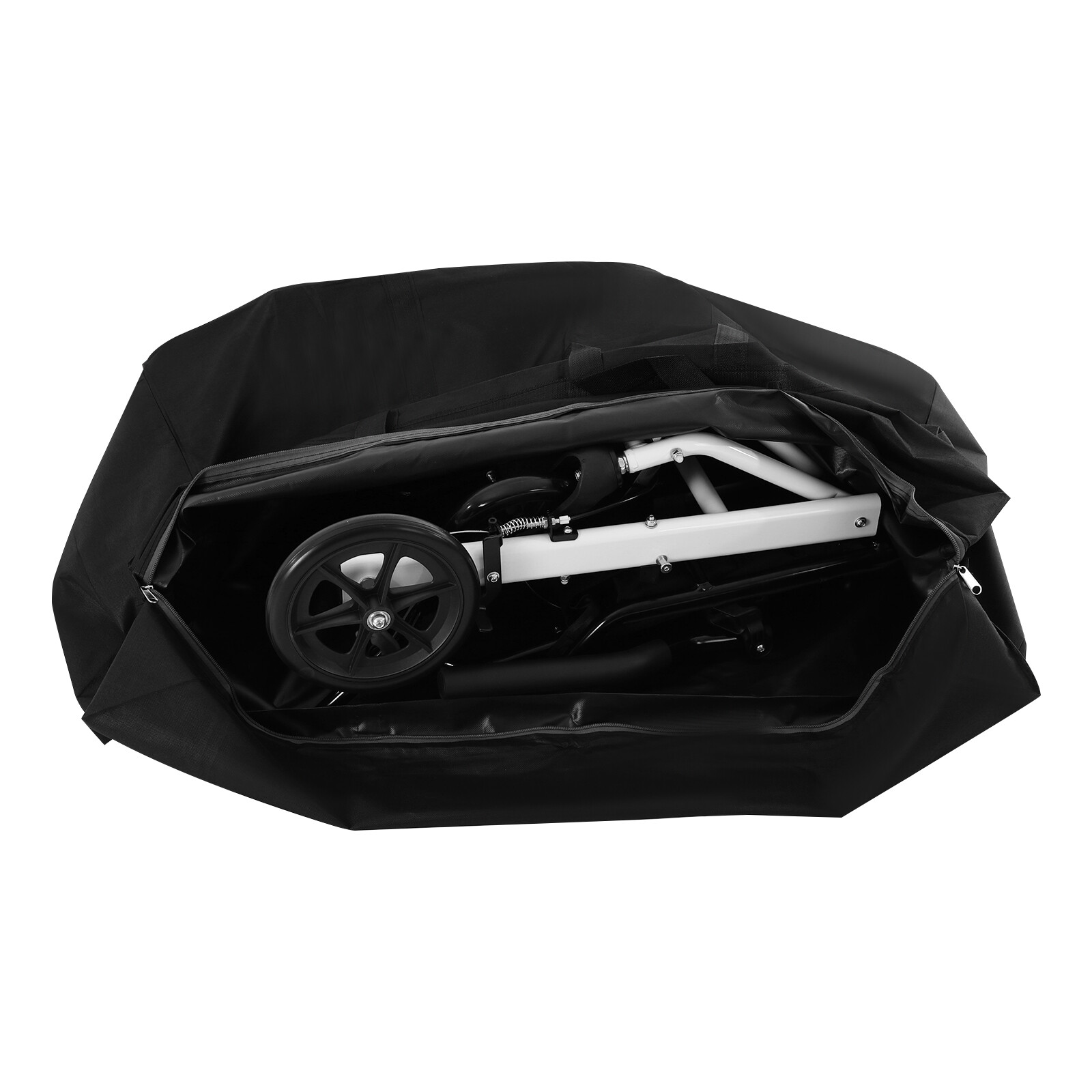 Lightweight Folding Transport Wheelchair w/Travel Bag Portable Travel Wheelchair