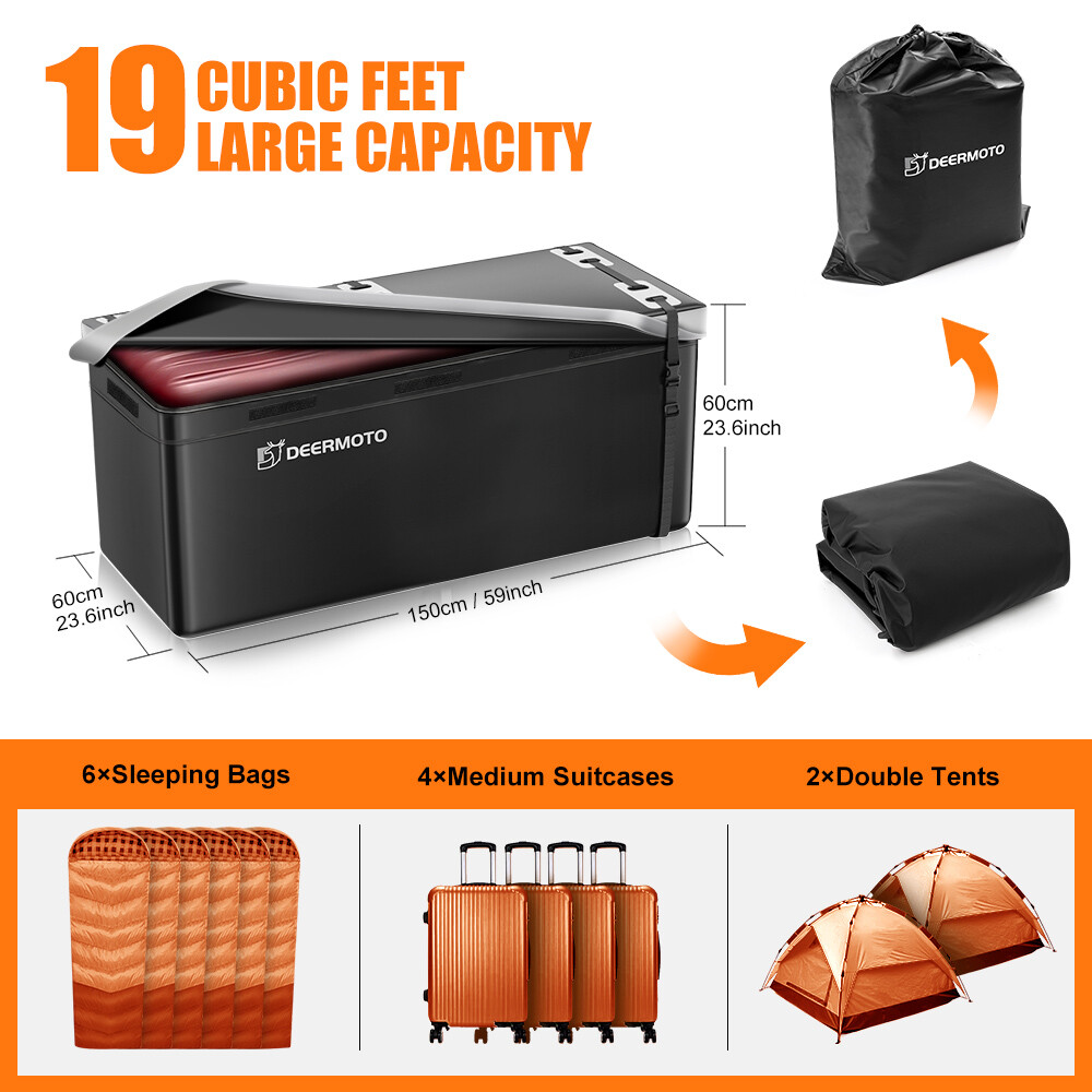 DEERMOTO Hitch Mount Luggage Cargo Carrier Bag Storage Waterproof 19 Cubic Feet