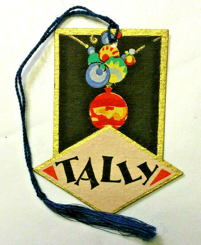 Unused Vintage Bridge Tally Christmas Bulbs Ordiments Clark