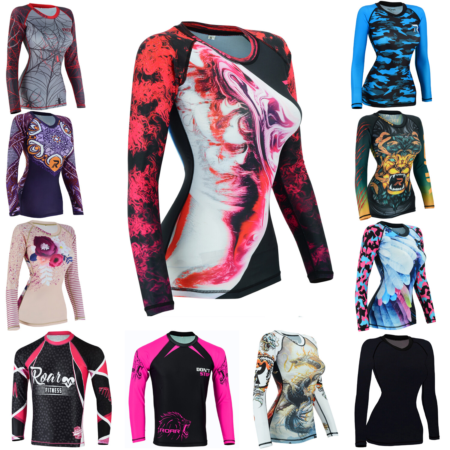 Koyes Fightwear Women's MMA Compression Rash Guard Wrestling Long Sleeve Top