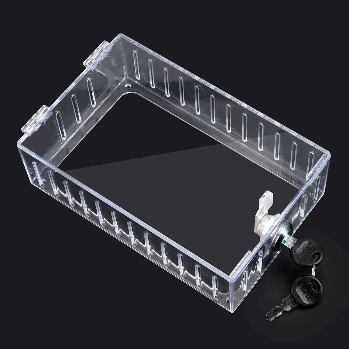 Thermostat Lock Box with 2 Keys Transparent Protective Cover Acrylic Guard Box