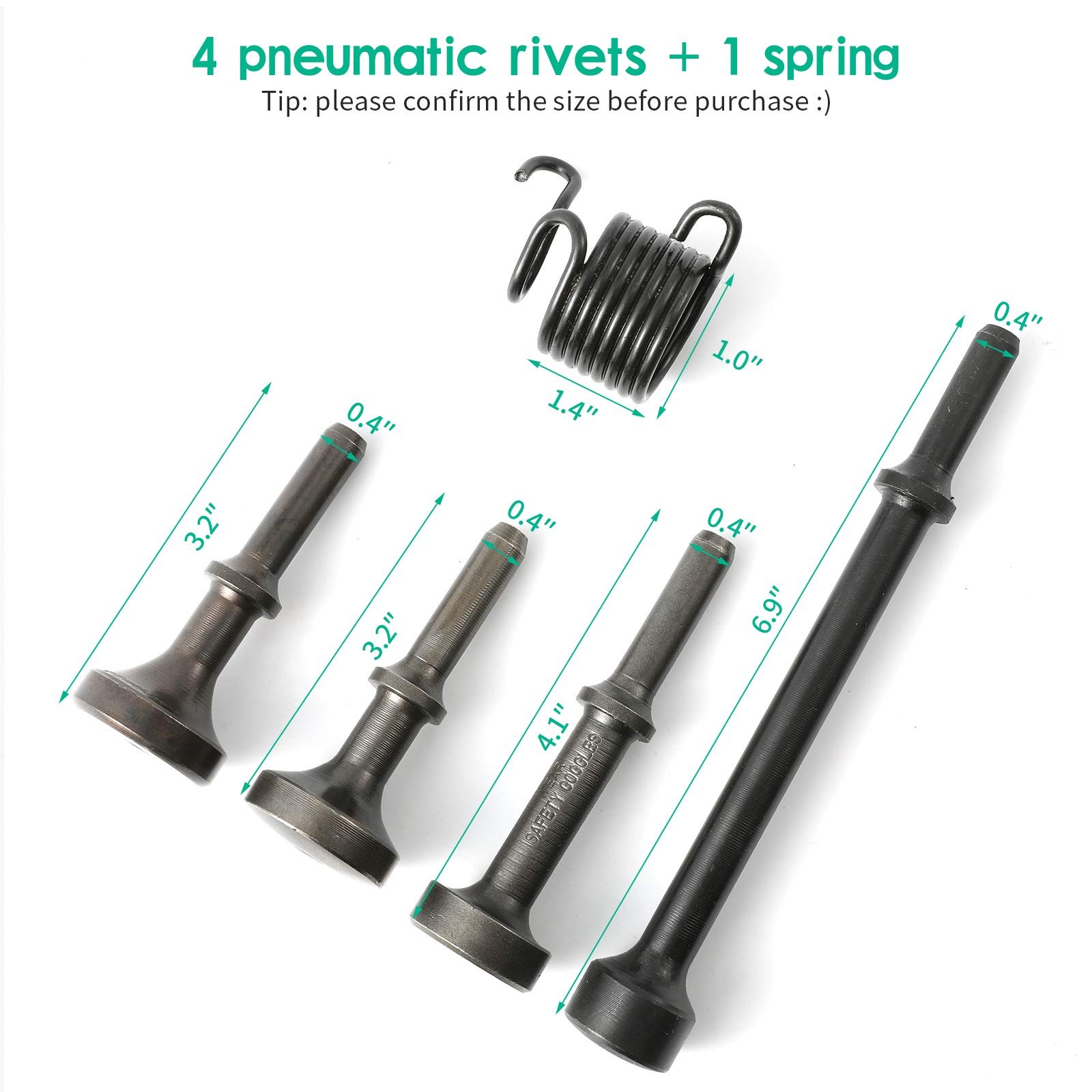 Anndason 5 Pcs Smoothing Pneumatic Air Hammer Chisel Bits Black