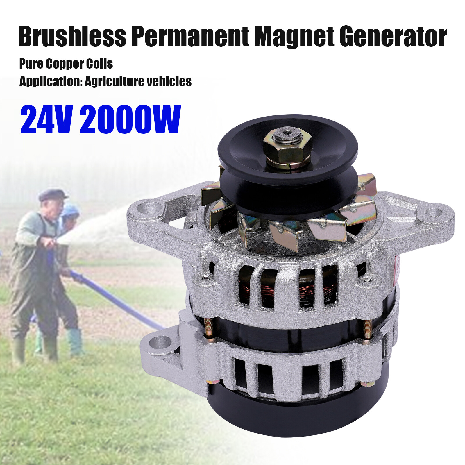 2000W Permanent Magnet Synchronous Generator PMA Brushless Generator Low Rpm New