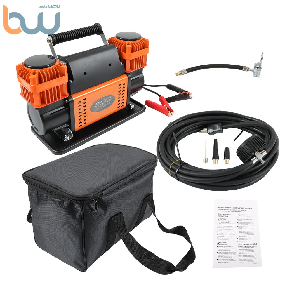 Portable 12v True Dual Air Compressor 10.6 CFM For Truck Tires RV 70 dB