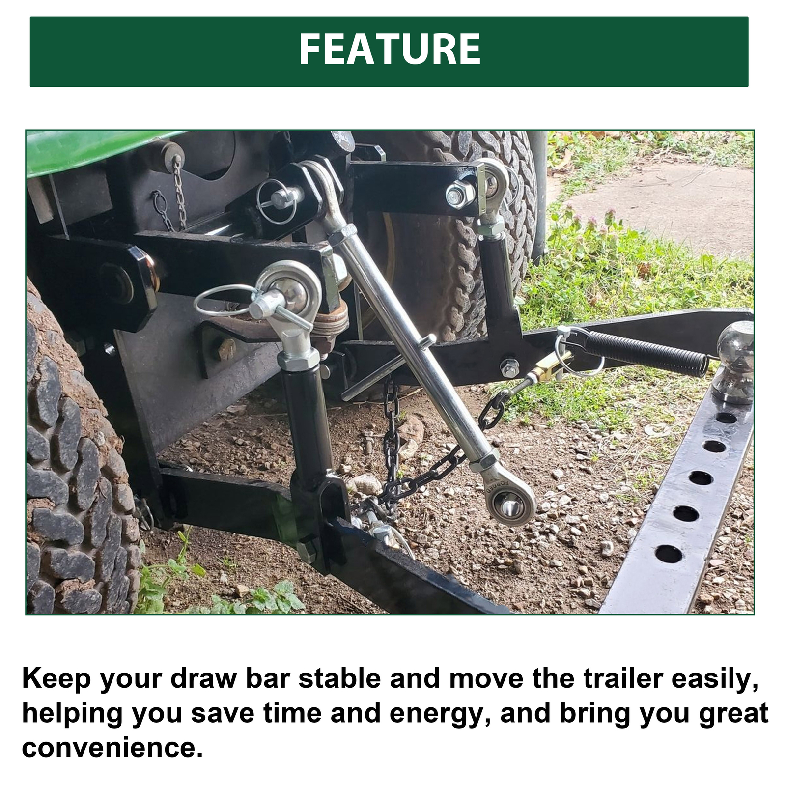 Steel 3 Point Hitch Kit For John Deere 140 300 317 W/Closed Frame Receiver Hook