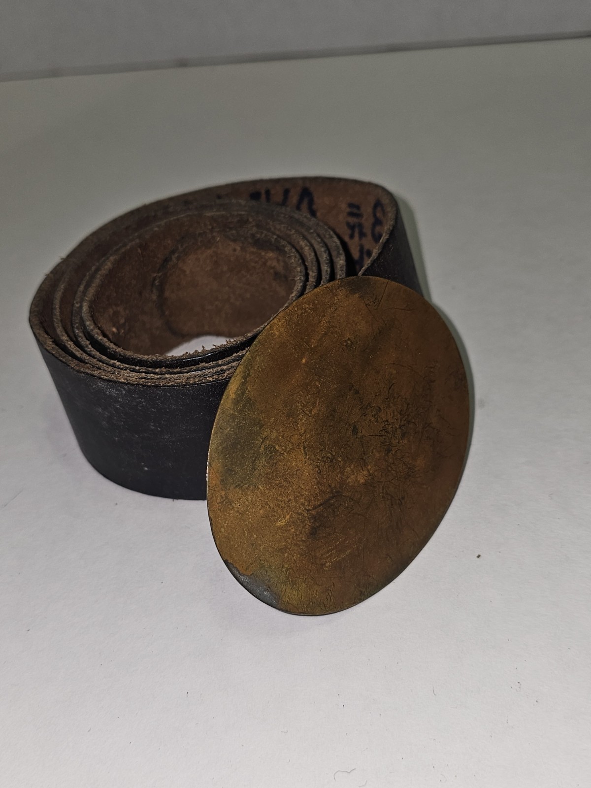 Oval Thin Brass Belt Buckle Marked 13th VA Regiment