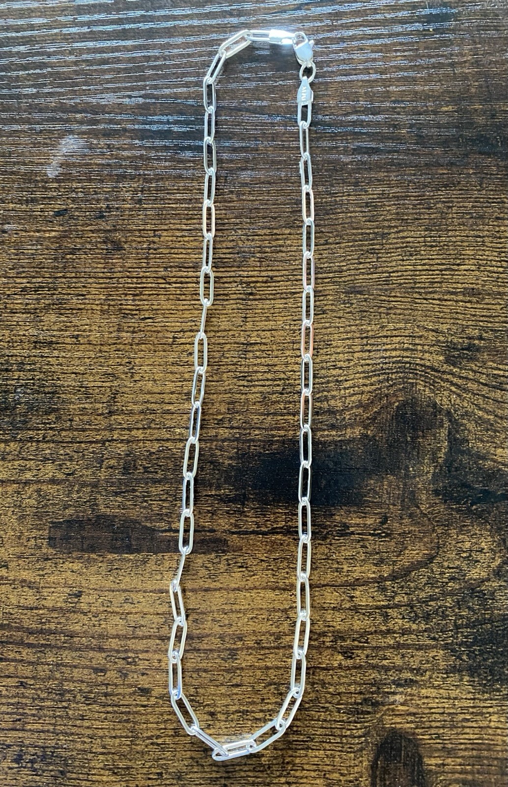 18 Inch, 4mm, Italian Sterling Silver Paperclip Chain