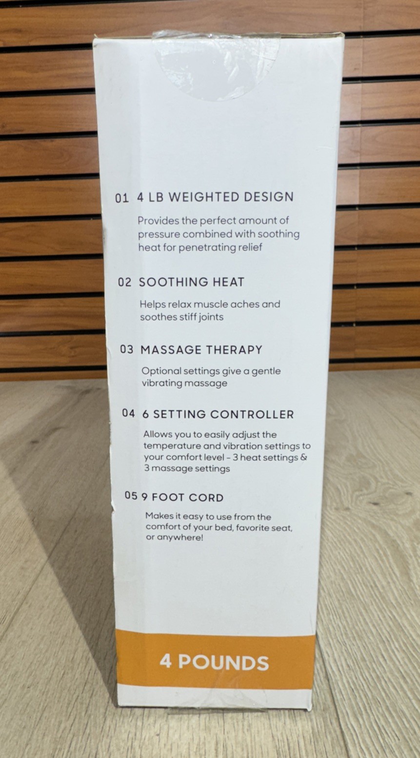 Sharper Image Calming Heat Massaging Weighted Heating Pad 24" x 12", 4 lbs