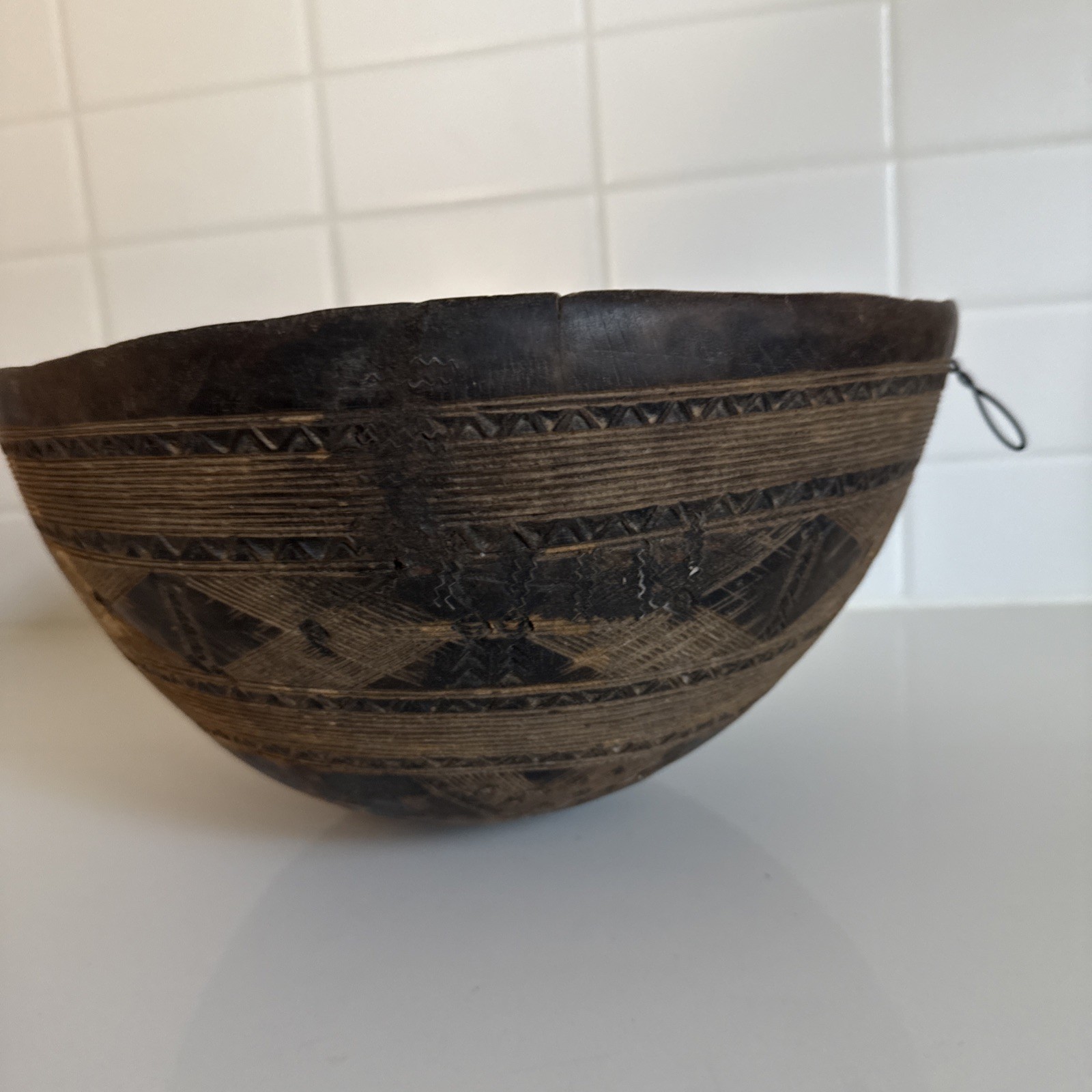 Incised Wood Bowl African