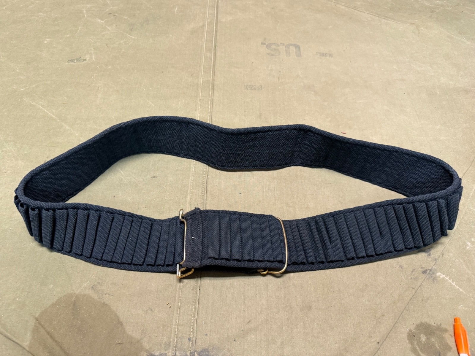 ORIGINAL SPANISH AM WAR US ARMY INFANTRY KRAG RIFLE MILLS AMMO BELT-BLUE WEBBING