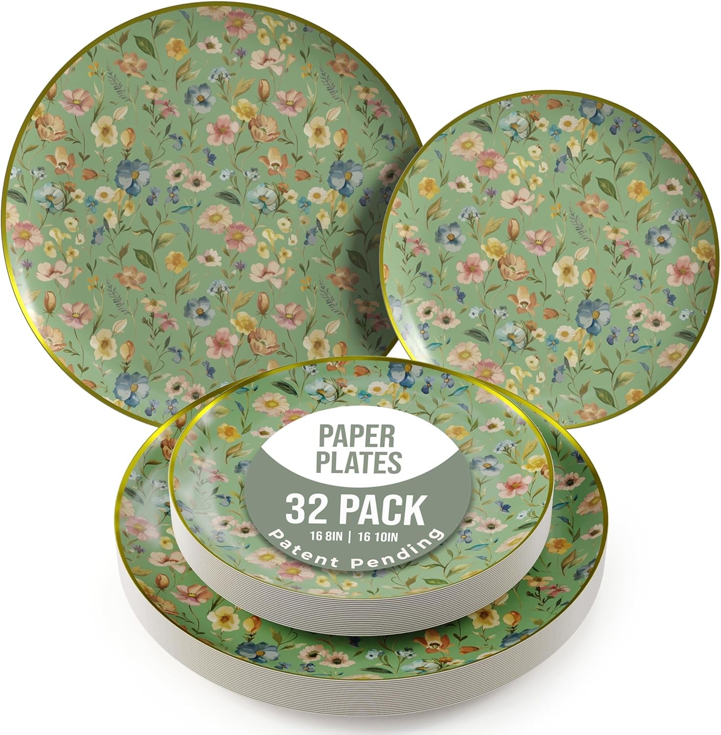 Fancy 8" & 10" Paper Plates for All Occasions - 32pc Floral