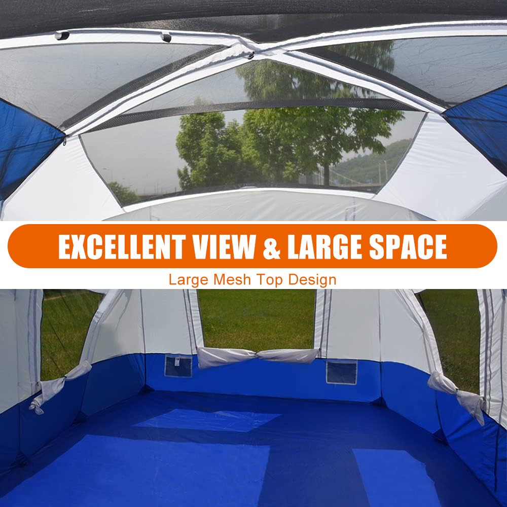 8-10 Person Portable Camping Tent Waterproof Family Shelter w/ Removable Rainfly
