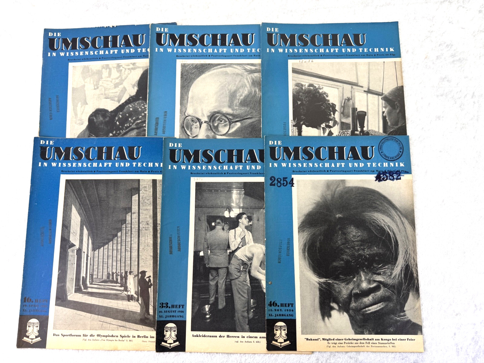 PRE WWII GERMAN MAGAZINES "DIE UMSCHAU IN WISSENSCHAFT UND TECHNIK" - 1936