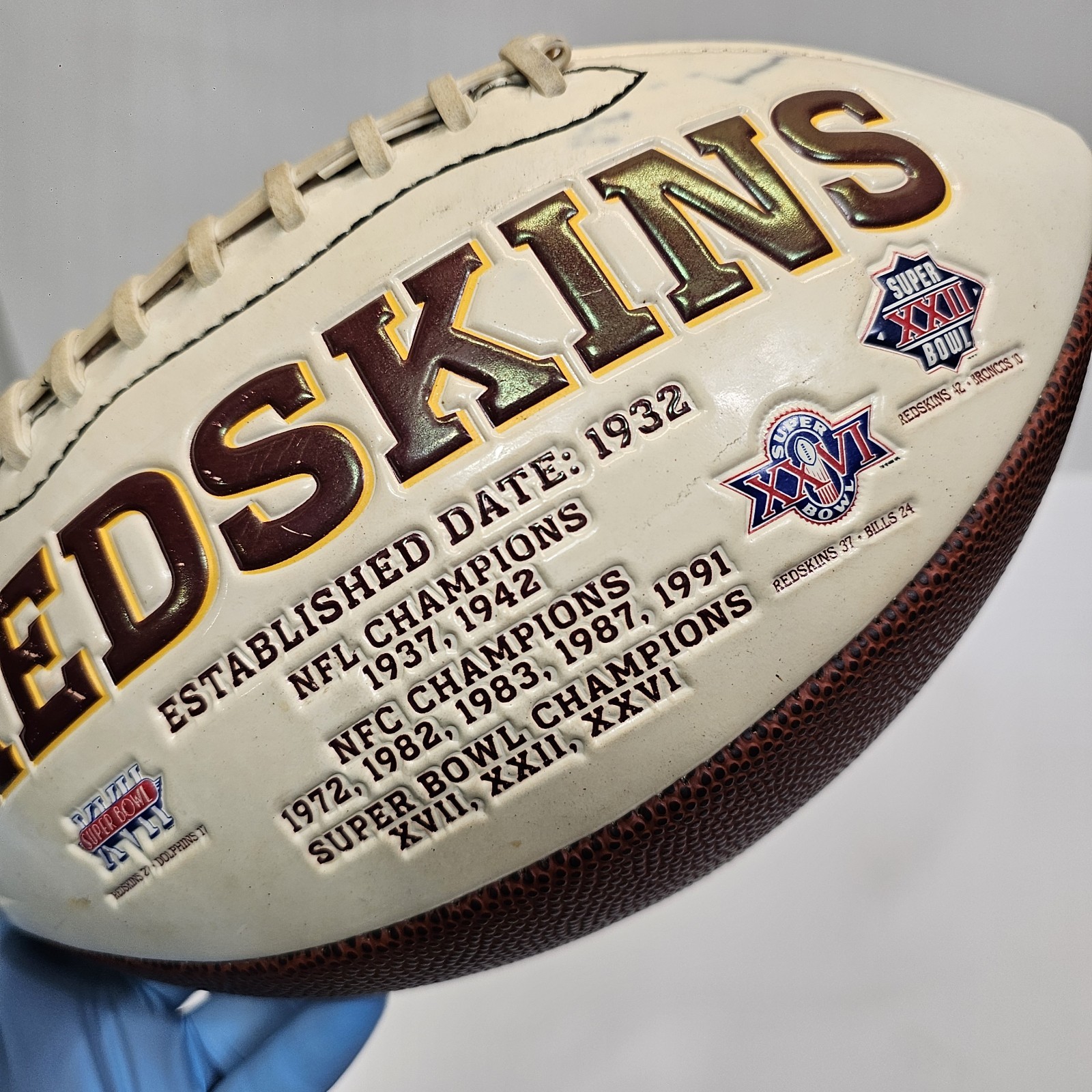 Washington Redskins NFL Super Bowl Limited Edition, Signed Football.