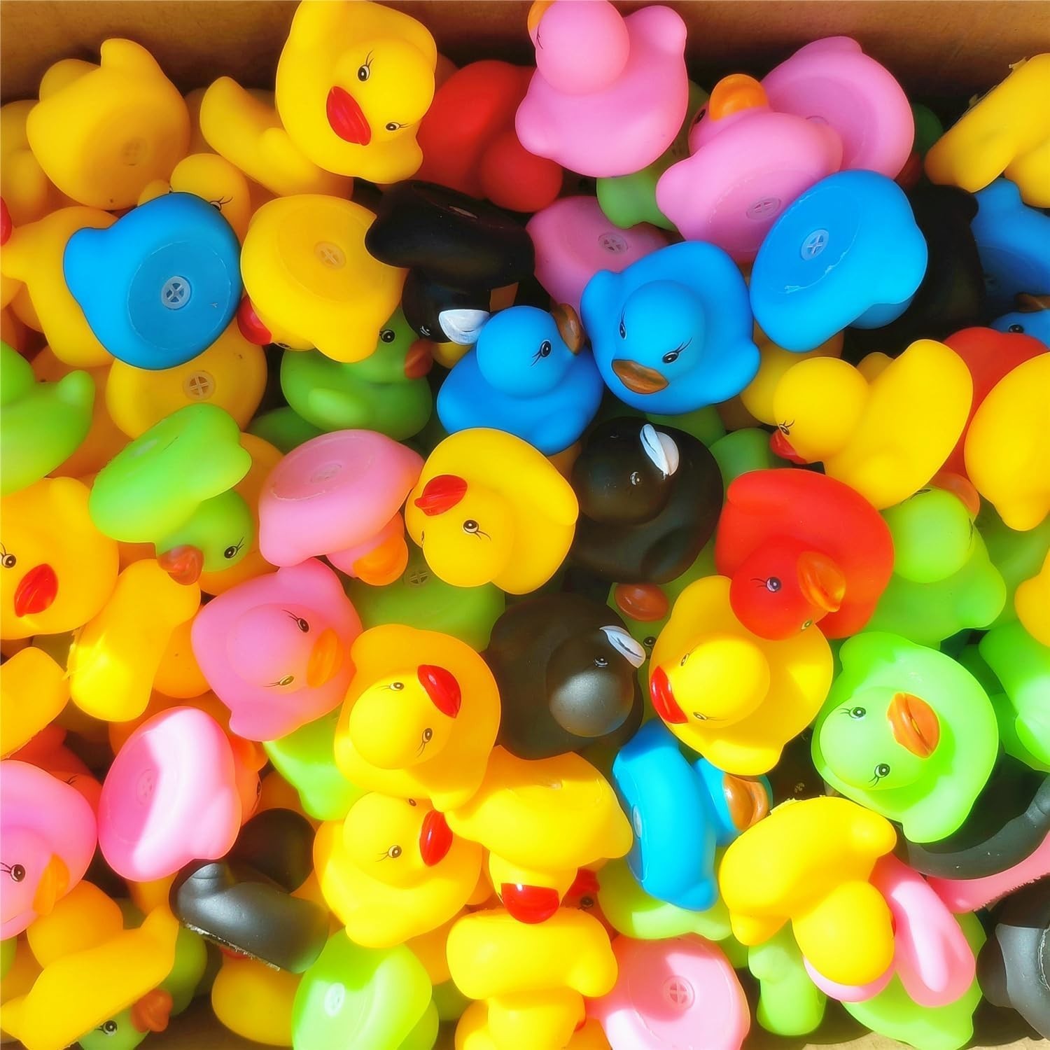 50pcs Rubber Ducks in Bulk,Assortment Duckies for Jeep Ducking Floater Bath Toys