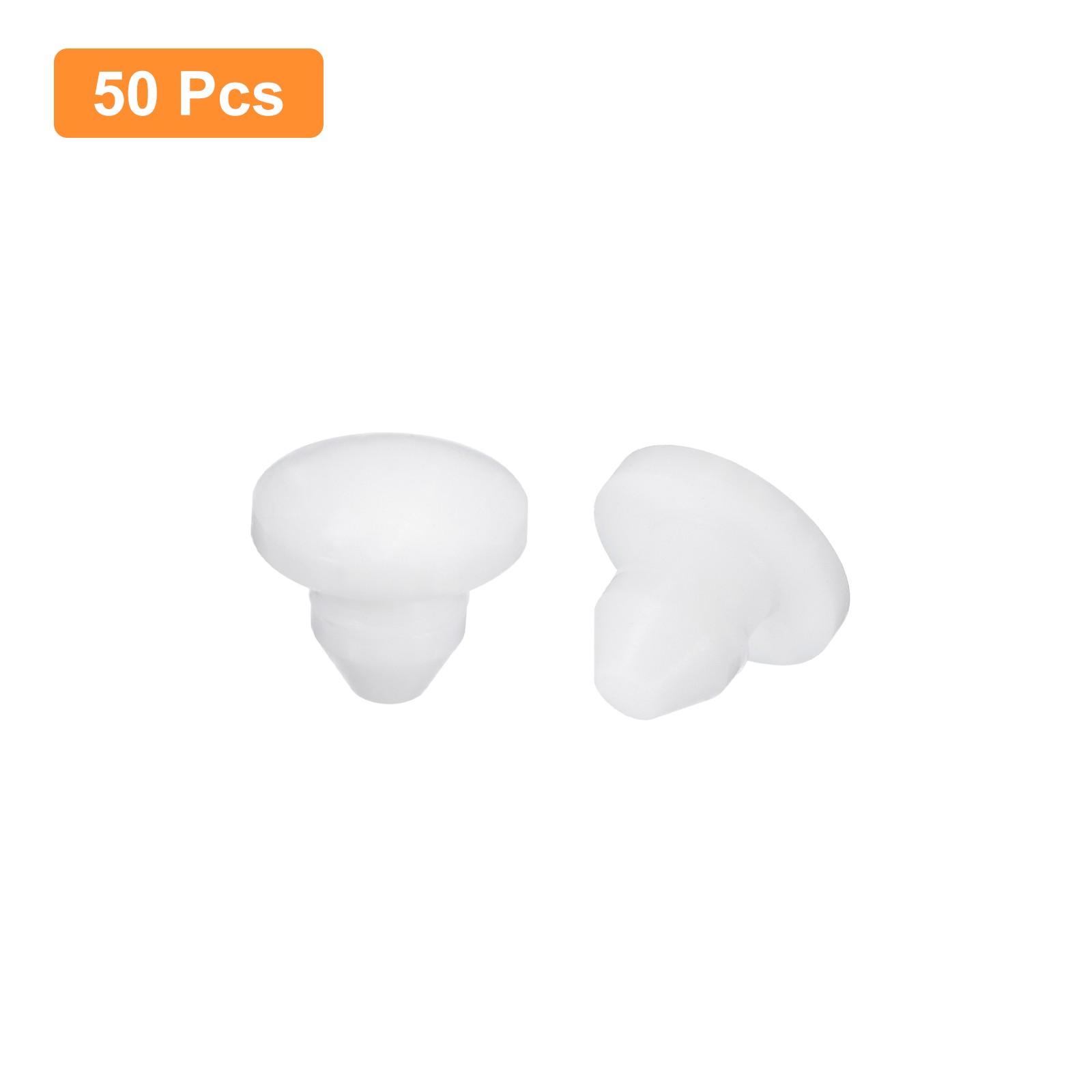 50Pcs Silicone Plugs Rubber Round Hole Plugs for 3.5-4mm Hole White