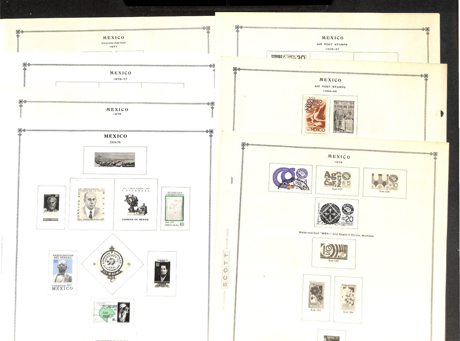 Mexico Stamp Collection on 60 Scott International Pages, 1856-1978 (BE)