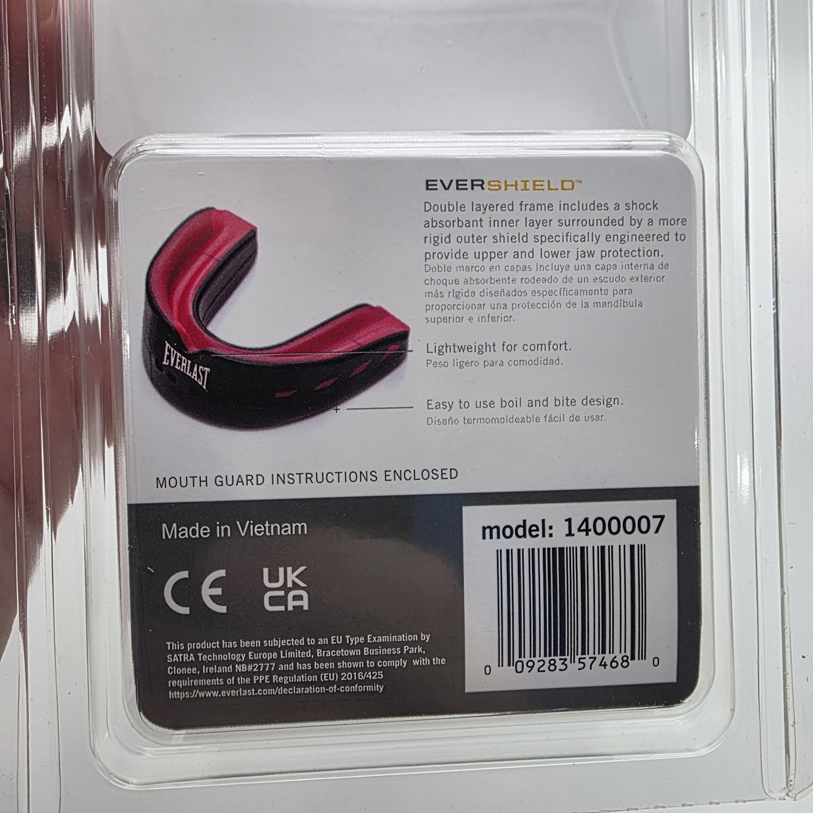 New Everlast Evershield Double Mouthguard Black Boxing & MMA Model: 1400007