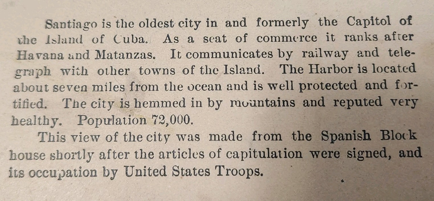 Vtg 1898 Keystone Stereoview Santiago Cuba Harbor Spanish Block House #9415