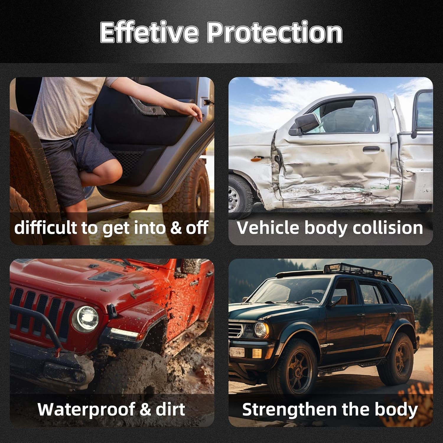 Upgraded Running Boards for 2018-2025 Jeep Wrangler JL 4 Door Side Step Nerf Bar