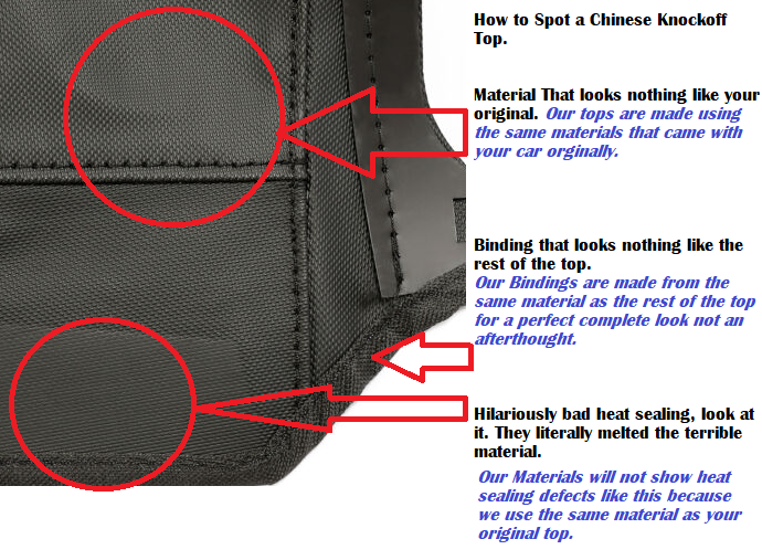 Chevy Corvette 1968-75 Convertible Soft Top With Plastic Window Black CANVAS