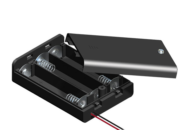 1 Pack 3 x AA Enclosed Battery Holder Enclosure Case with Switch and Wire Leads