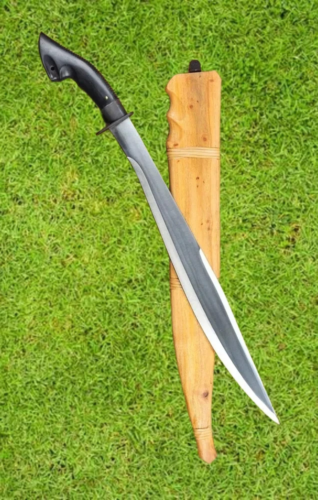 Custom Handmade Carbon Steel Itak Tagalog Philippines Sword With Leather Sheath