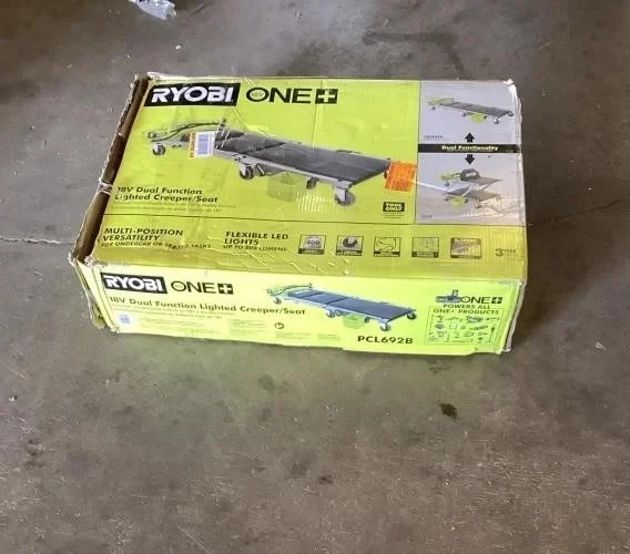 Ryobi 18V Dual Function Lighted Creeper/Seat (Tool Only) NEW PCL692B