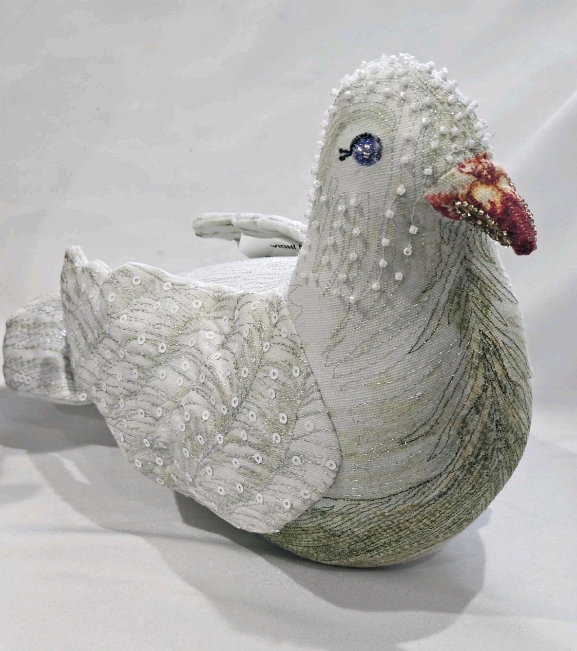 John Derian Target Dove Pillow Sequined Embroidered Beaded Decorative