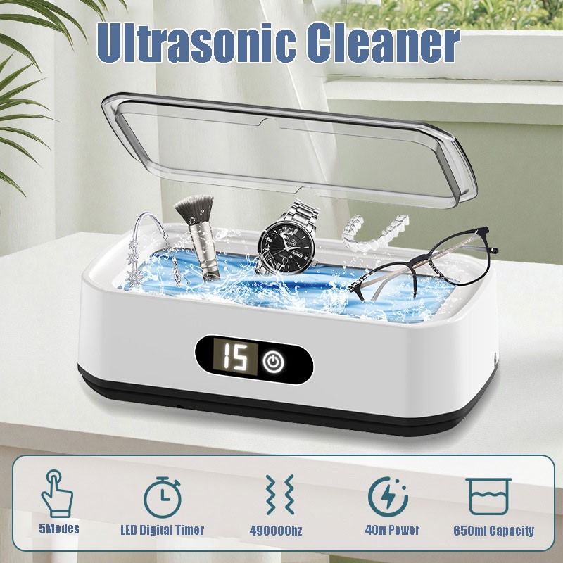 650ml Ultrasonic Retainer Cleaner Machine – 49kHz Dental Pod for Retainers,